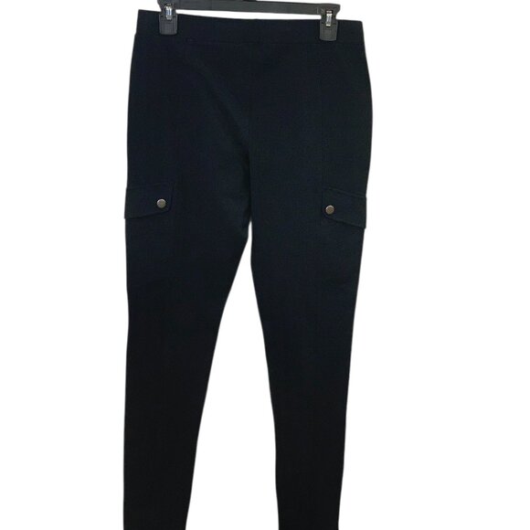 Express Ponte Skinny Cargo Leggings Black Womens Mid-Rise Stretch Pants- M- NWT - Picture 5 of 11